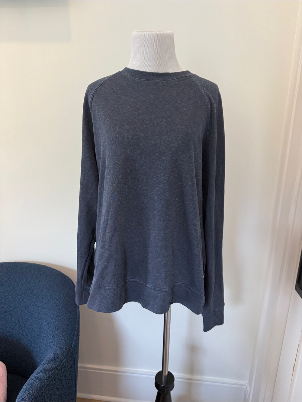 James Perse Slate Blue Long-Sleeve Sweatshirt